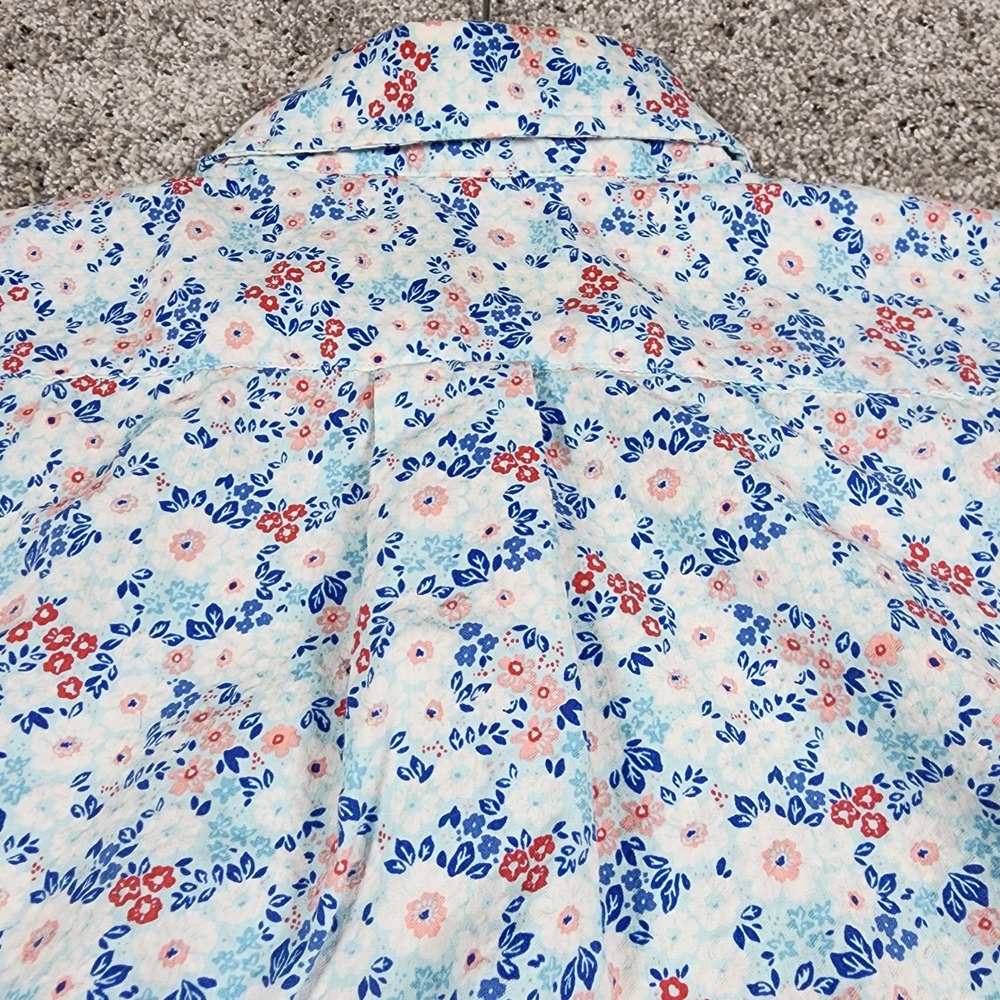 Roundtree & Yorke Shirt Mens Large Floral Short Sleeve Cotton Lyocell Blend Good - Picture 5 of 10